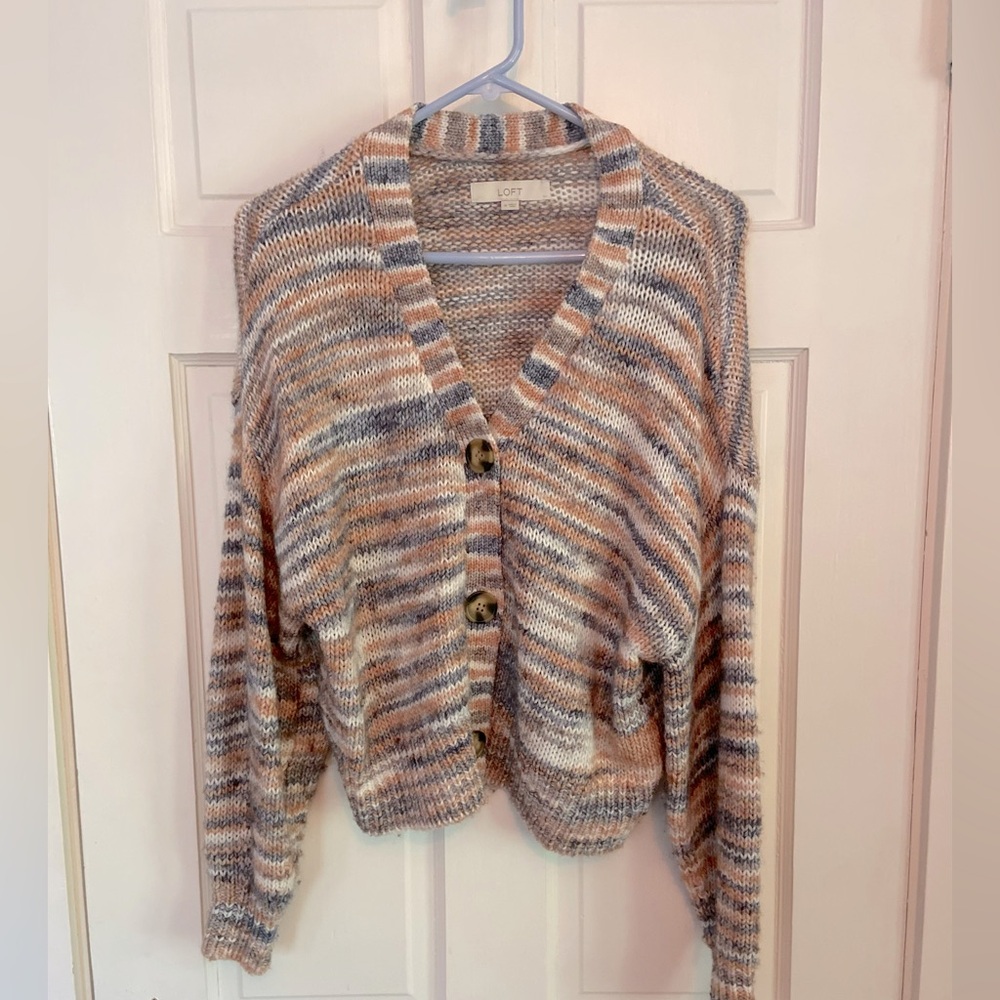 Loft cropped button up cardigan